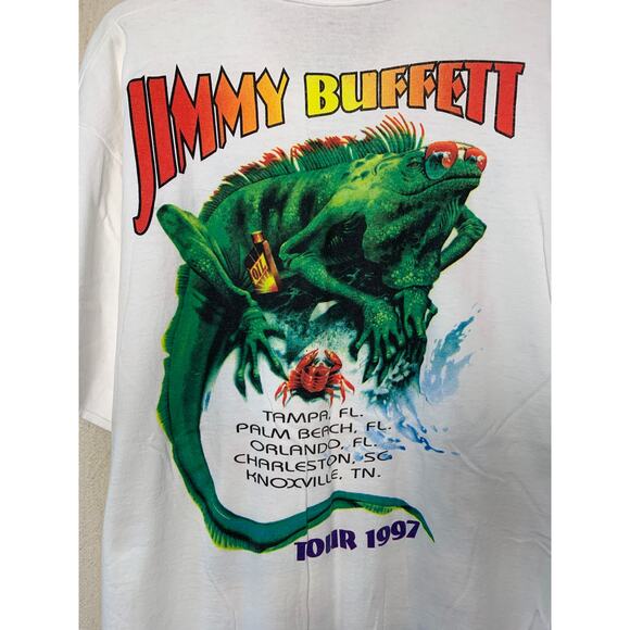 Vintage 1997 Jimmy Buffett Margaritaville Concert Tour Iguana Graphic Shirt XL - Picture 6 of 6